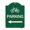 Signmission Bicycle Symbol Parking Left Arrow Heavy-Gauge Aluminum Architectural Sign, 24" x 18", G-1824-24316 A-DES-G-1824-24316 - alternate 1